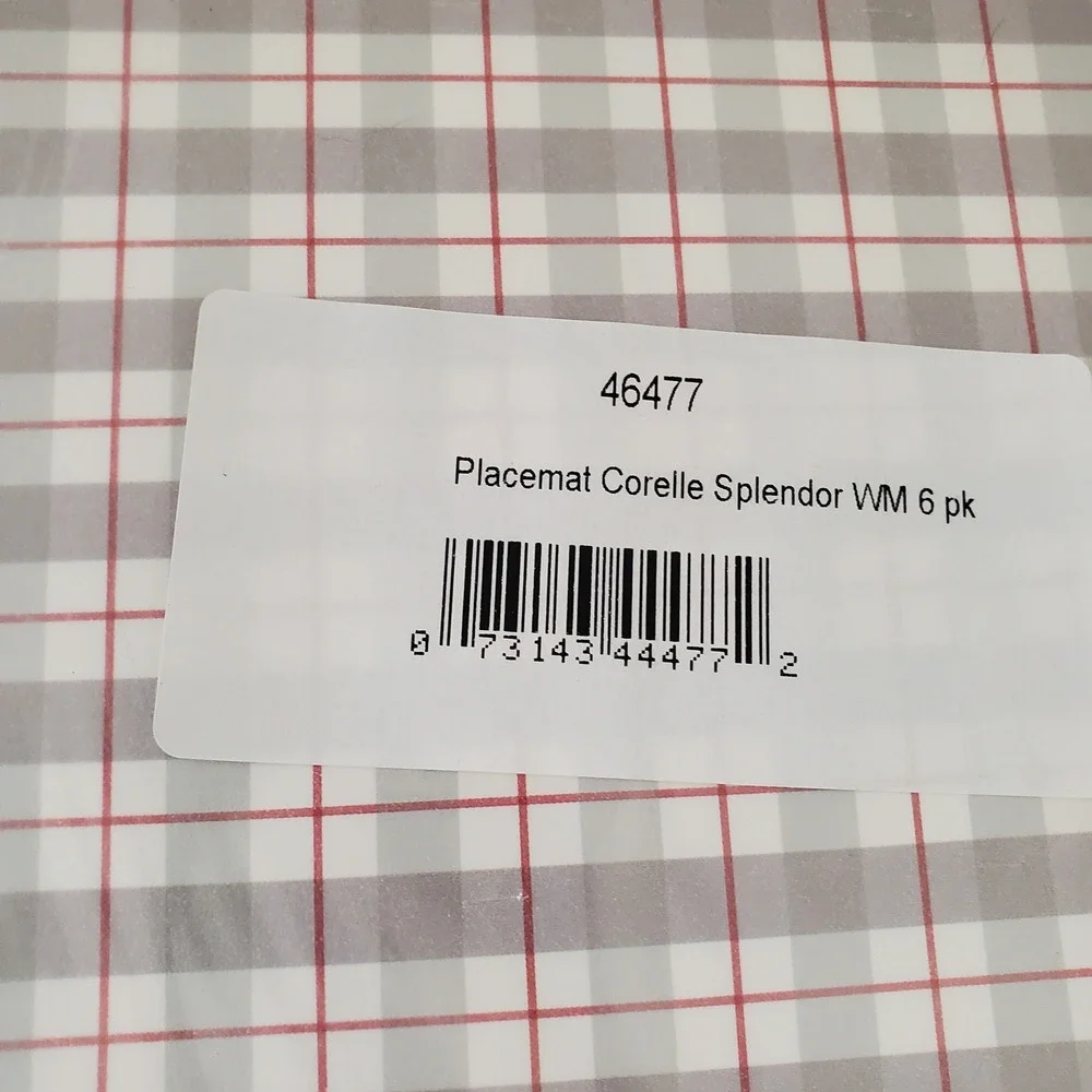 Corelle Coordinates Splendor Reversible Placemats 6 Pack Red Grey Swirl Plaid